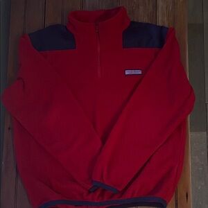 Vineyard Vines Red and Black Shep Shirt Zip Up Dleexe
